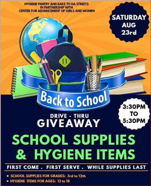 Back To School Drive Thru Event – School Supplies and Hygiene Giveaway ...