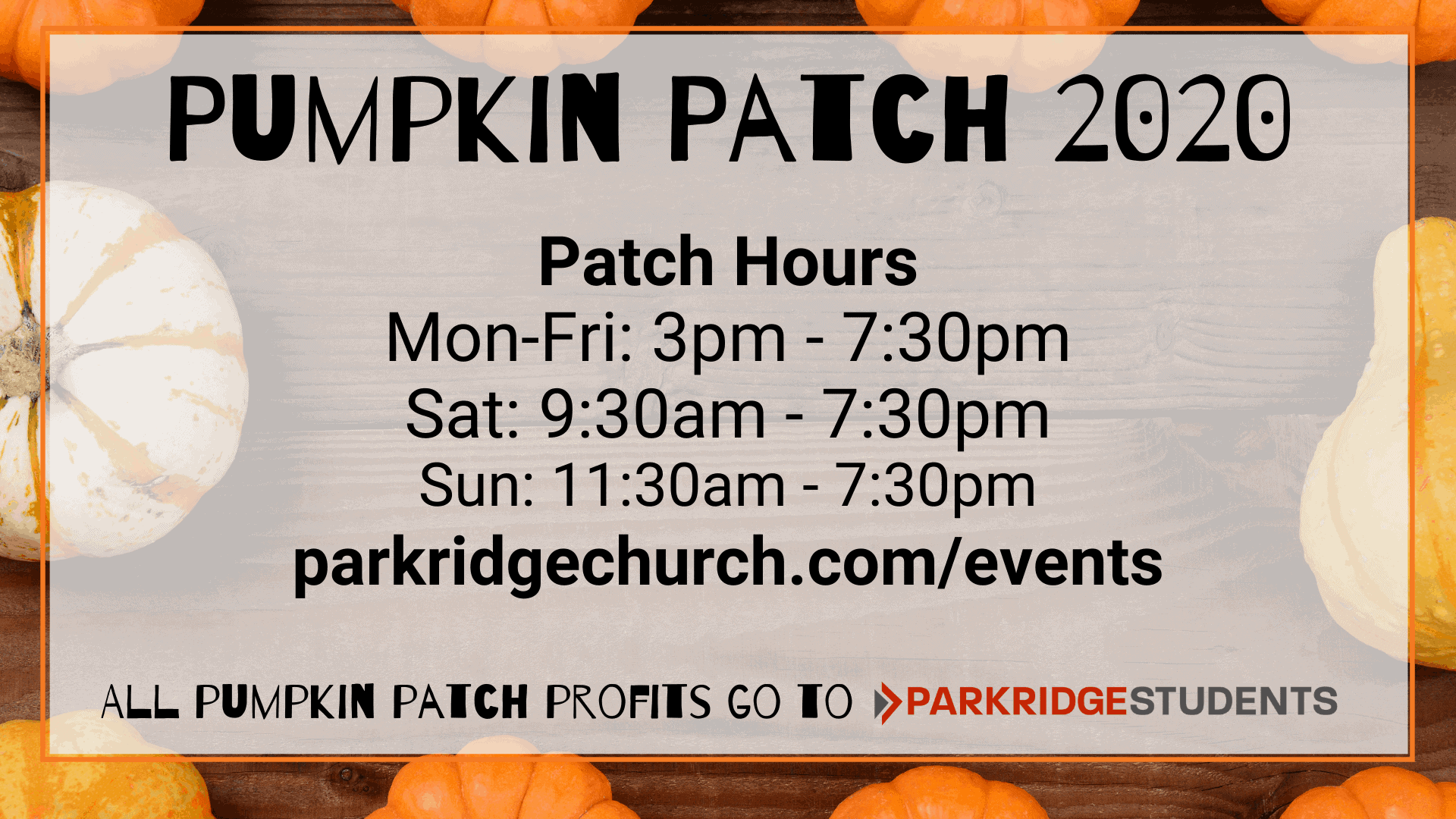 Parkridge Christian Academy Pumpkin Patch
