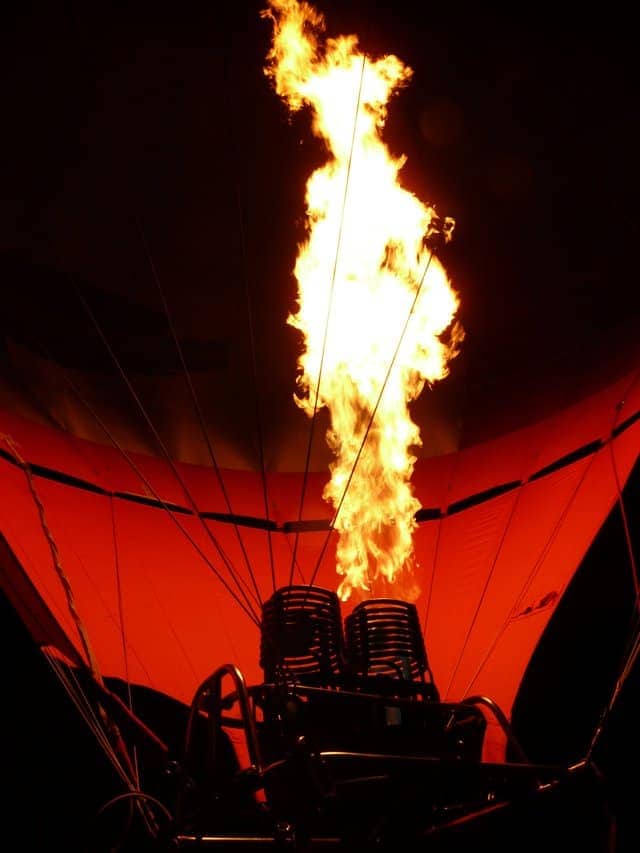 Burner Putting Hot Air In a Balloon