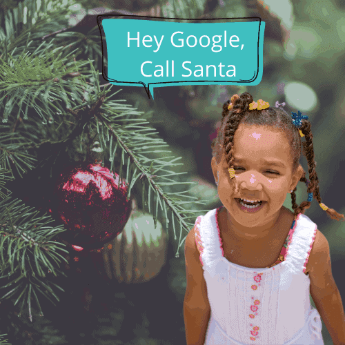 Girl Contacting Santa Via Google Home