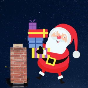 Santa with Presents by Chimney