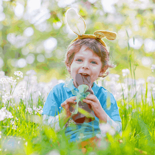 Boy Taking Easter Picture