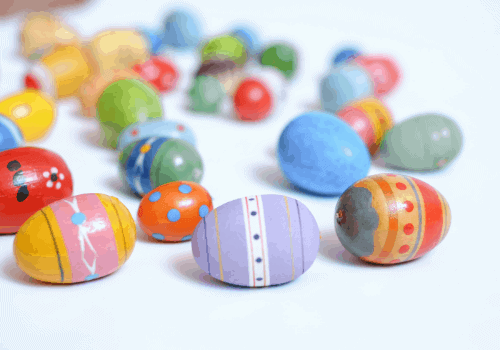 Colored Wooden Easter Eggs