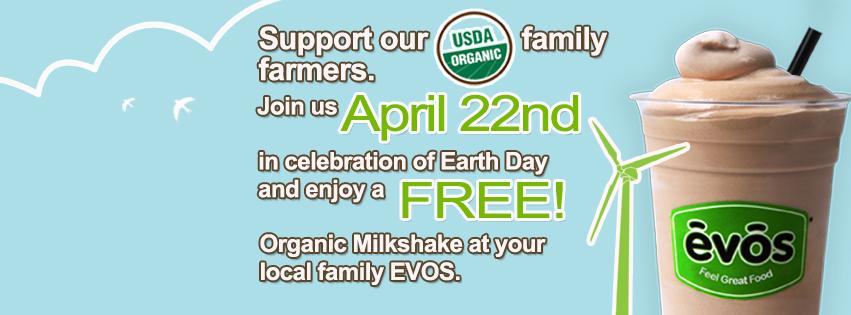 Free Organic Milkshake in Celebration of Earth Day!