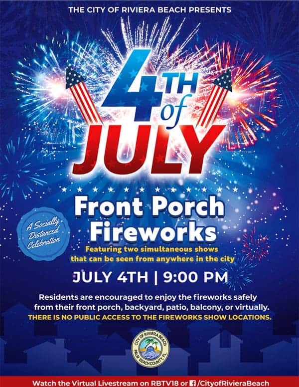 4th of July Front Porch Fireworks Riviera Beach The Kid On The Go