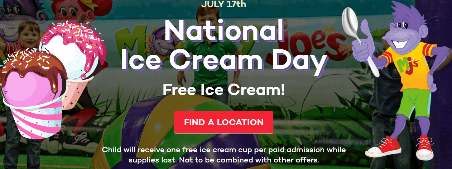 Monkey Joes - Coral Springs - National Ice Cream Day 2022