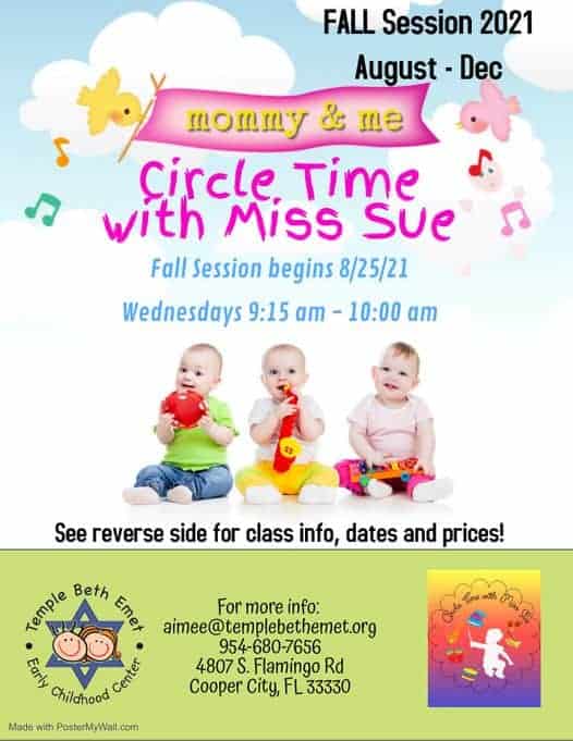 Temple Beth Emet - circle time with miss sue - Fall 2021