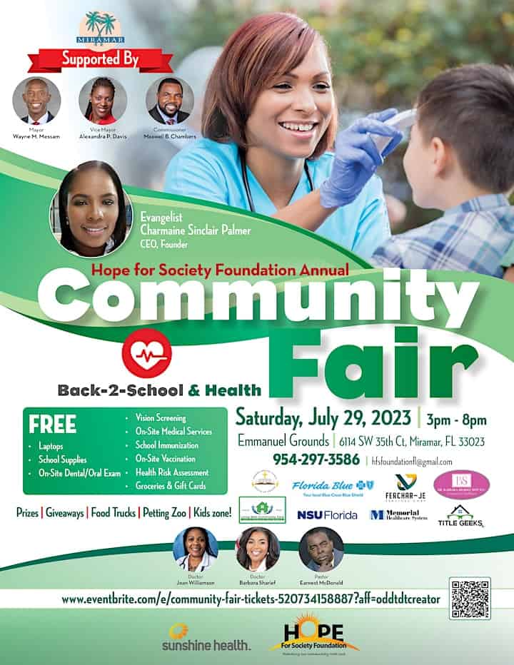 Hope For Society Foundation - Annual Back To School Health and Community Fair - 2023 - details