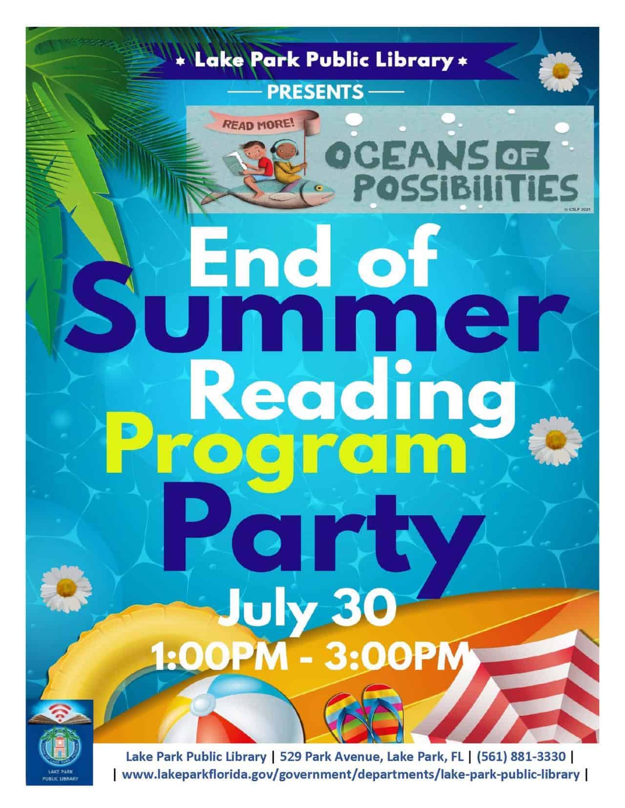 Lake Park Public Library - End of Summer Reading Party
