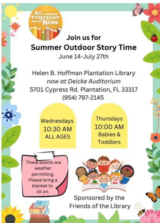 Helen B Hoffman Plantation Library - Summer Outdoor Story Time - details